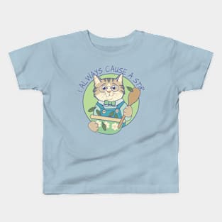 I Always Cause a Stir Cat Cook Kids T-Shirt